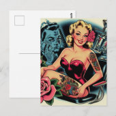 Retro Old School Tattoo Pin Up Briefkaart (Voorkant / Achterkant)