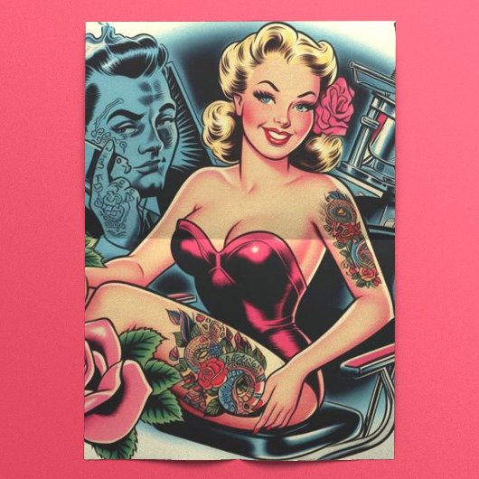 Retro Old School Tattoo Pin Up Tissuepapier