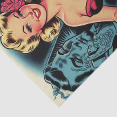 Retro Old School Tattoo Pin Up Tissuepapier (Detail)