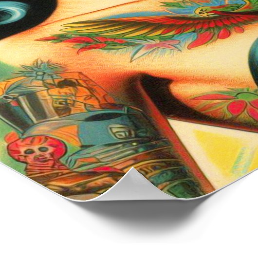 Retro Old School Tattoo Pinup Poster (Hoek)