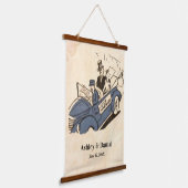  Retro Old Style 50s Comic Rustic Wedding Hangend Wandkleed (Gebogen)