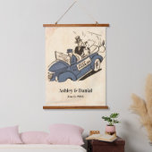  Retro Old Style 50s Comic Rustic Wedding Hangend Wandkleed (Slaapkamer)