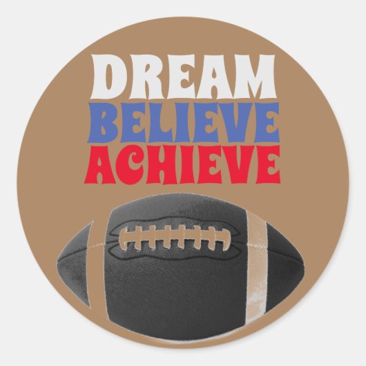 Retro Old Style  50s Football Motivatie Ronde Sticker (Voorkant)