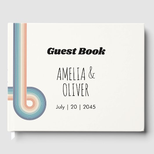 Retro Old Style 70s Wedding Guest Book Gastenboek (Voorkant)