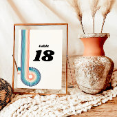 Retro Old Style 70s Wedding Table Number Kaart