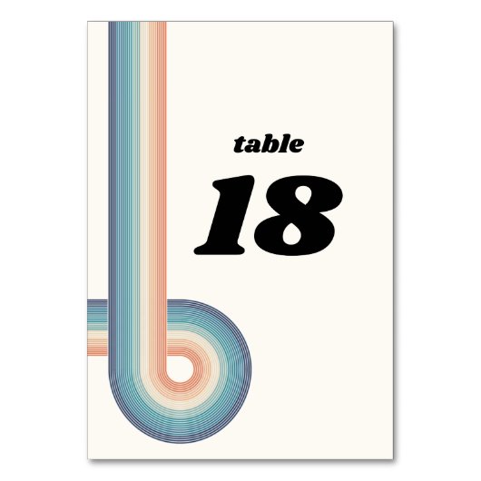  Retro Old Style 70s Wedding Table Number Kaart (Achterkant)