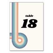  Retro Old Style 70s Wedding Table Number Kaart (Voorkant)