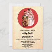  Retro Old Style Couple 50s Rustic Wedding Kaart (Voorkant)