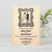  Retro Old Style Couple Comic Book Wedding Kaart (Staand voorkant)