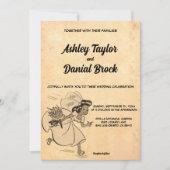 Retro Old Style Funny Bride Rustic Wedding Kaart (Voorkant)