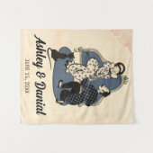  Retro Old Style-voorstel Rustic Wedding Wandkleed (Voorkant (horizontaal))