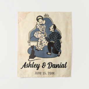  Retro Old Style-voorstel Rustic Wedding Wandkleed