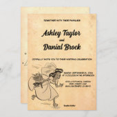  Retro Old Stylish Funny 50s Rustic Wedding Kaart (Voorkant / Achterkant)