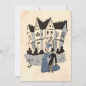 Retro Old Stylish Modern 50s Comic Wedding Kaart (Achterkant)