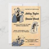  Retro Old Stylish Modern Rustic Wedding Kaart (Voorkant)
