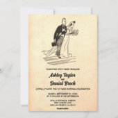  Retro Old Stylish Rustic Modern Wedding Kaart (Voorkant)
