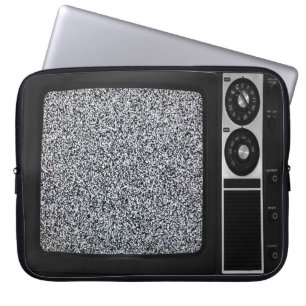 Retro Old TV met Hoesje voor statische Hoesjes Laptop Sleeve