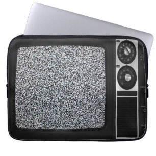 Retro Old TV met Hoesje voor statische Hoesjes Laptop Sleeve