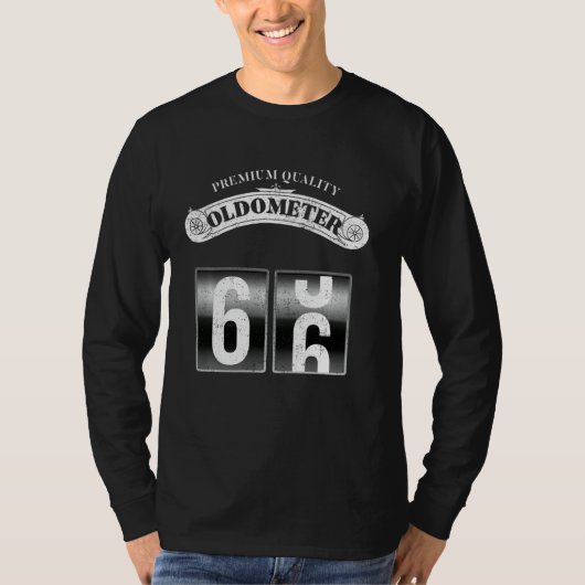 Retro Oldometer 65-66 Grappig 66ste verjaardag T-shirt (Voorkant)