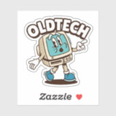 Retro OldTech Cartoon Computer Sticker (Vel)