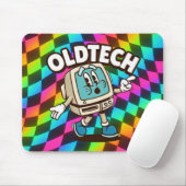 Retro OldTech psychedelische muismat (Met muis)