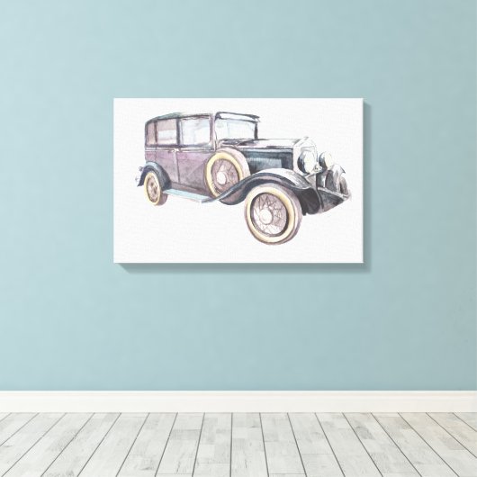 Retro oldtimer. canvas afdruk (Insitu (Houten vloer))
