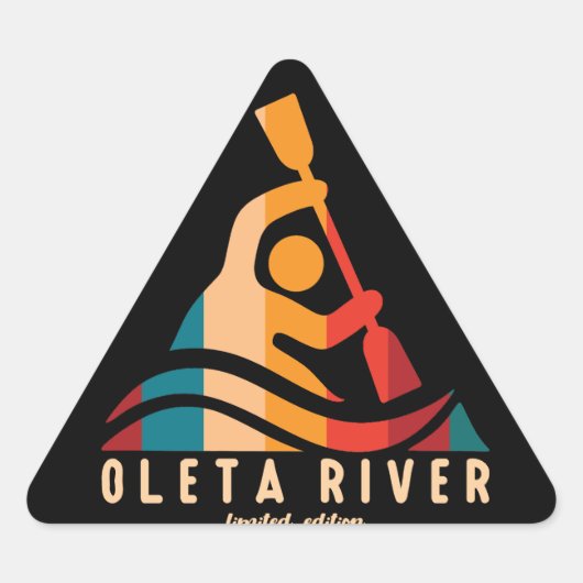 Retro Oleta rivier kajakken Sticker (Voorkant)