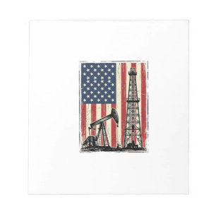 Retro Olieveld Amerikaanse Vlag Vector T-shirt Ont Notitieblok