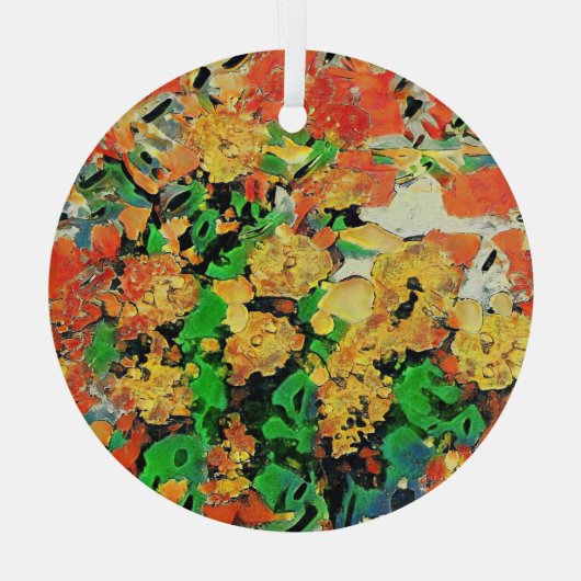 Retro olieverfschilderij: Van Gogh Monet Glas Ornament (Achterkant)