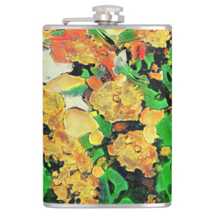 Retro olieverfschilderij: Van Gogh Monet Heupfles