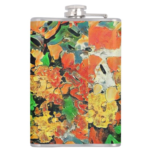 Retro olieverfschilderij: Van Gogh Monet Heupfles (Achterkant)