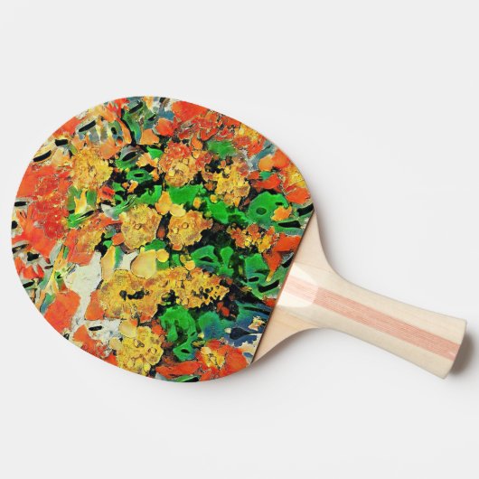 Retro olieverfschilderij: Van Gogh Monet Tafeltennisbatje (Zijkant)