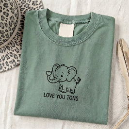 Retro Olifant Liefde Citaat Unisex Grafische T-shi T-shirt