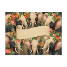 Retro olifanten schrijfbaar