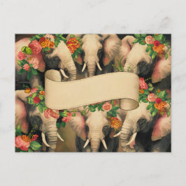Retro olifanten schrijfbaar briefkaart