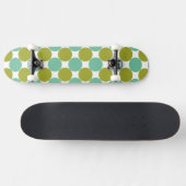 Retro Olijf en groene Stippen Skateboard (Horizontaal)