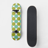 Retro Olijf en groene Stippen Skateboard (Voorkant)