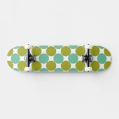 Retro Olijf en groene Stippen Skateboard (Horizontaal)