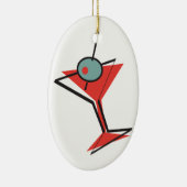 retro olijf martini keramisch ornament (Rechts)