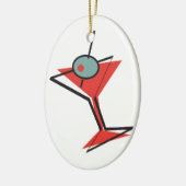 retro olijf martini keramisch ornament (Links)