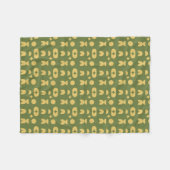 Retro Olijfgroen Abstract Geometrisch Patroon Fleece Deken (Voorkant (Horizontaal))