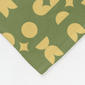 Retro Olijfgroen Abstract Geometrisch Patroon Fleece Deken (Hoek)