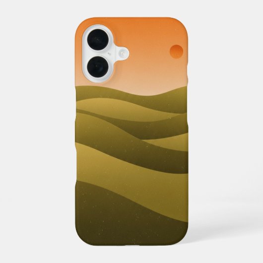 Retro Olijfheuvels iPhone 16 Hoesje (Achterkant)