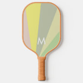 Retro Olijfsorbet Monogram Modern Gepersonaliseerd Pickleball Paddle (Voorkant)