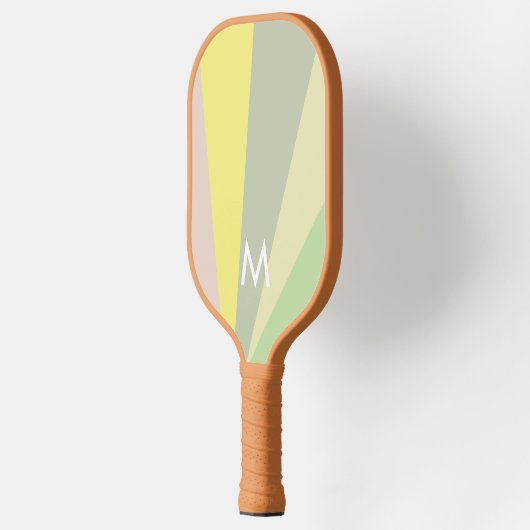 Retro Olijfsorbet Monogram Modern Gepersonaliseerd Pickleball Paddle (Links)