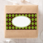 Retro Olive Green Argyle Kitchen Business Labels (Insitu)