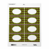 Retro Olive Green Argyle Kitchen Business Labels (Full Sheet)