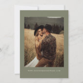 Retro Olive Weddenschap Save the Date (Achterkant)