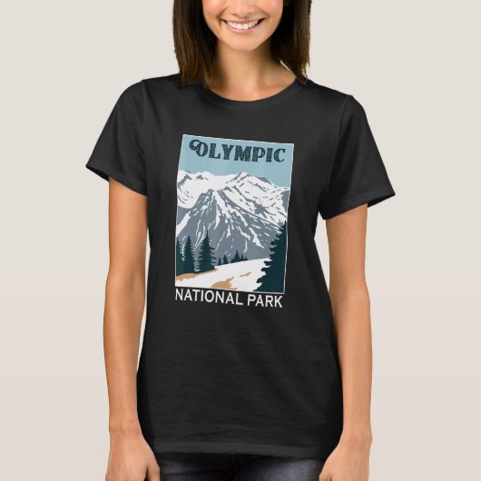 Retro Olympic National Park Mountain Camping Souve T-shirt (Voorkant)