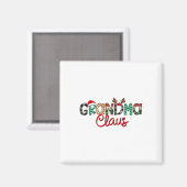 Retro Oma Claus Rendier Kerstmis Matching Fa Magneet (Voorkant / Achterkant)